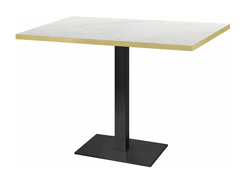 Table 120 x 70 cm - Milan marbre paros chants laiton