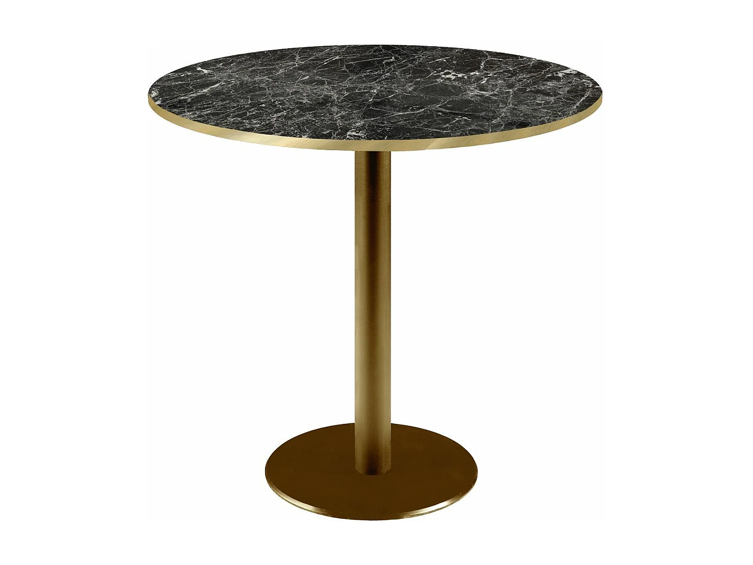 Table ronde Ø 70 cm Rome bistrot marbre noir brillant