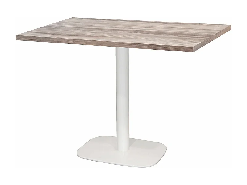 Table 120 x 70 cm - Round pied blanc chêne tages