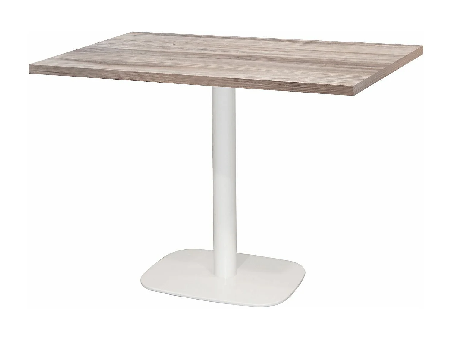 Table 120 x 70 cm - Round pied blanc chêne tages