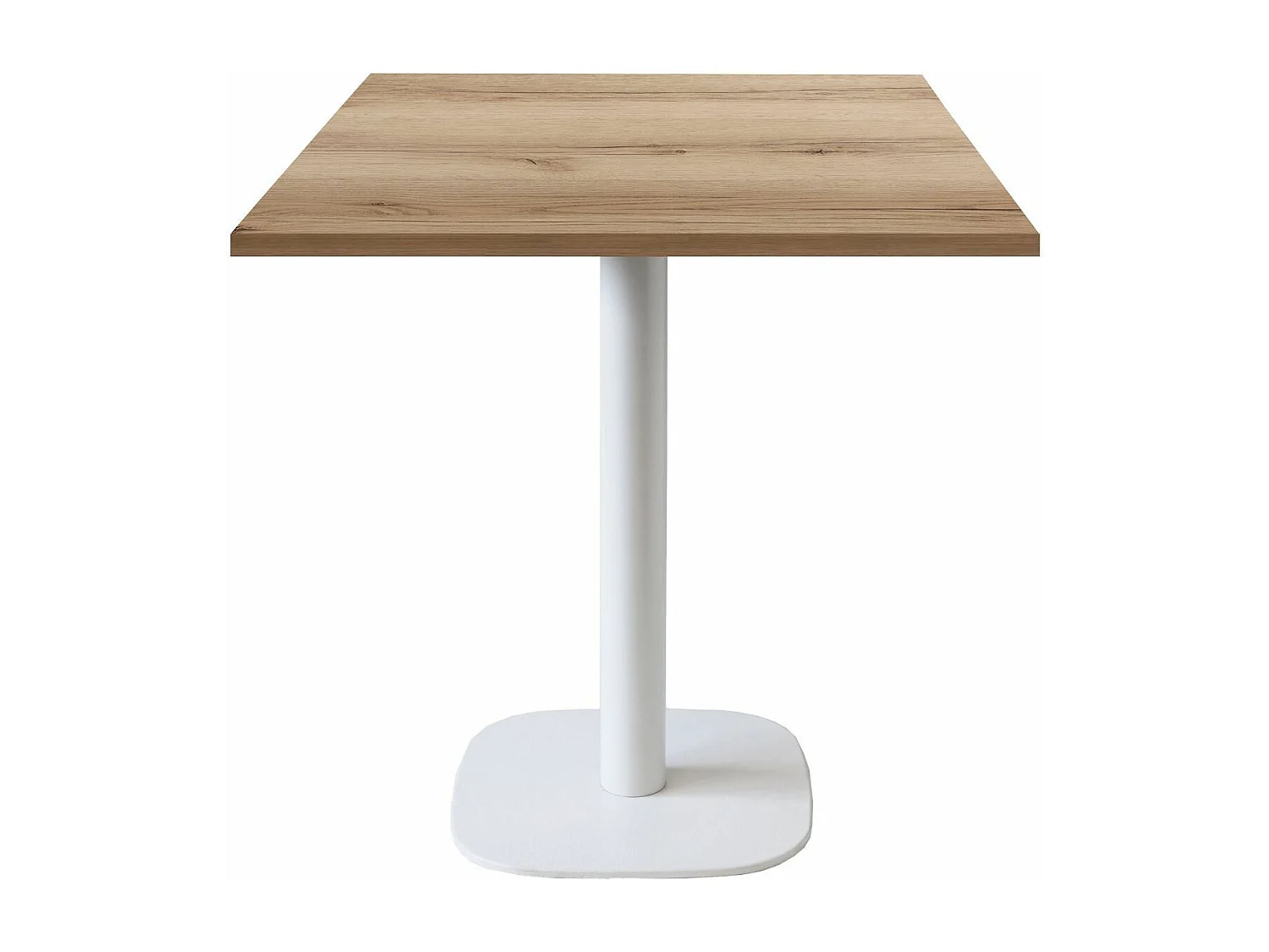 Table 70 x 70 cm - modèle Round pied blanc chêne delano