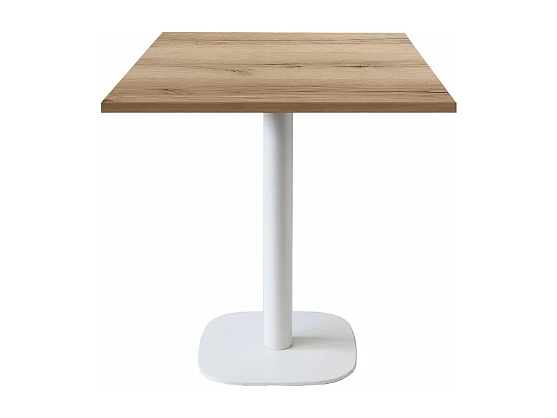 Table 70 x 70 cm - modèle Round pied blanc chêne delano