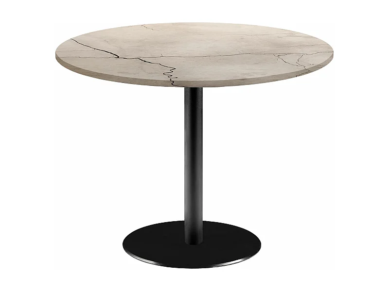Table ronde Ø 120 cm - modèle Rome marbré lune blanche