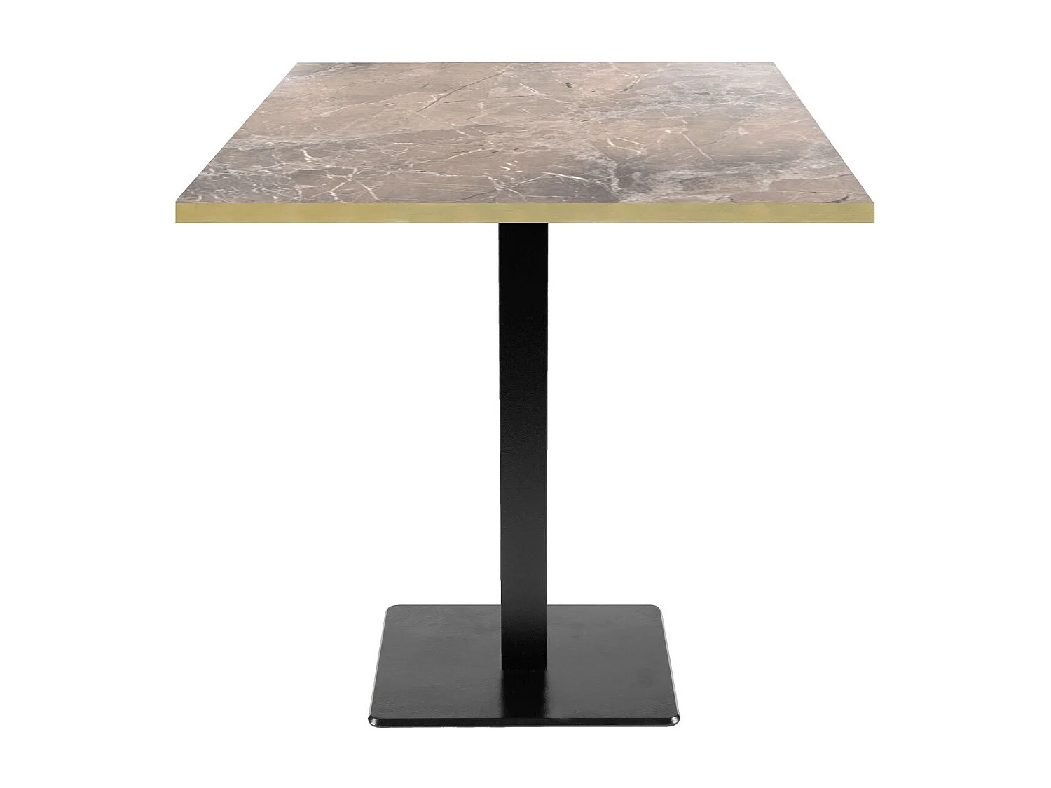 Table 70 x 70 cm - modèle Milan marbre grec chants laiton