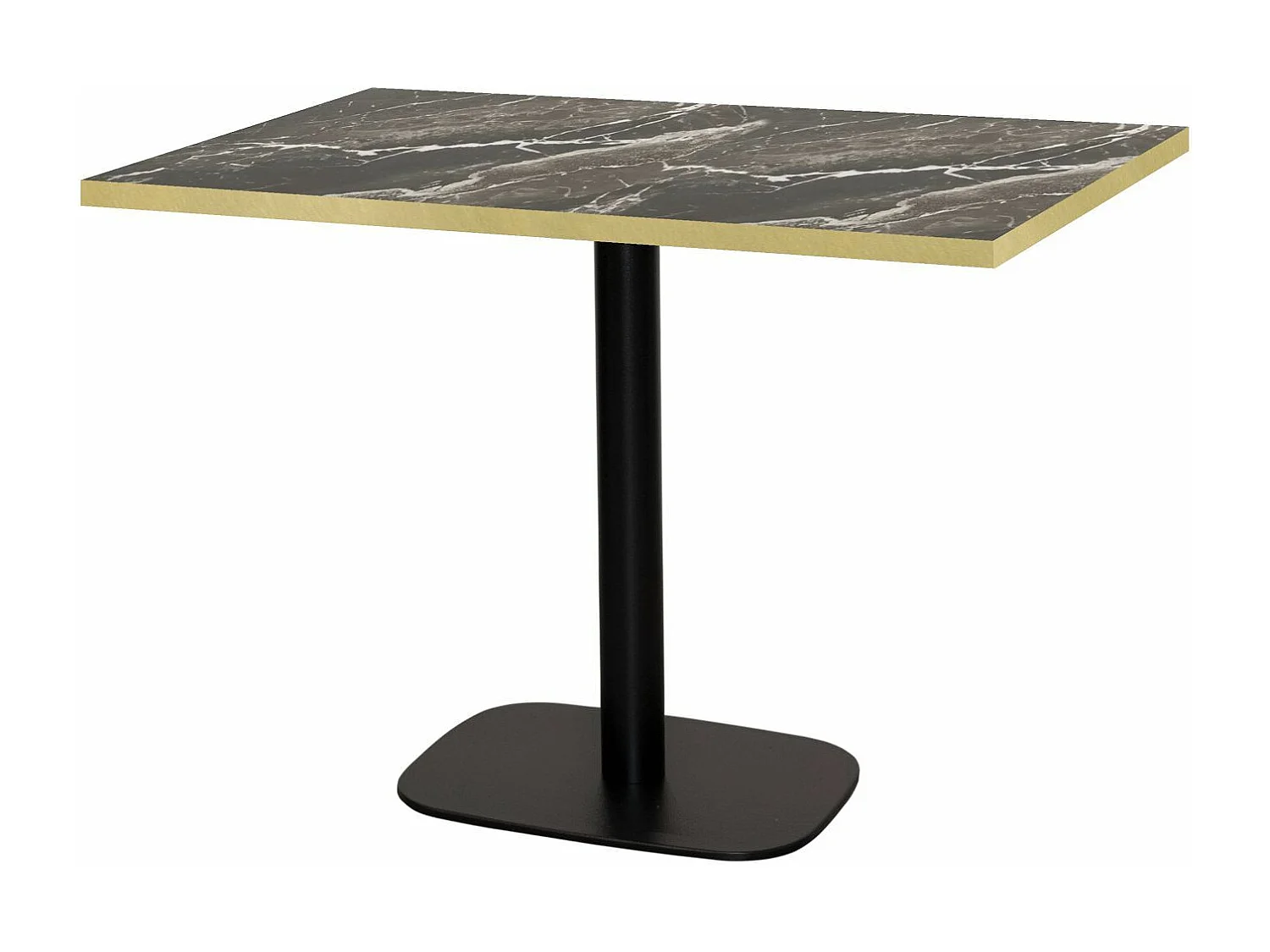 Table 120 x 70 cm - Round marbre royal chants laiton