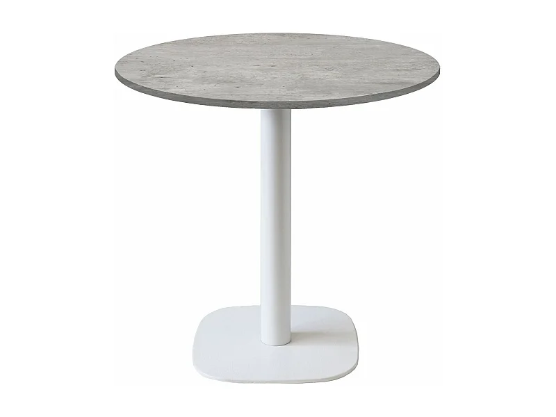 Table ronde Ø 70 cm - modèle Round pied blanc béton naturel