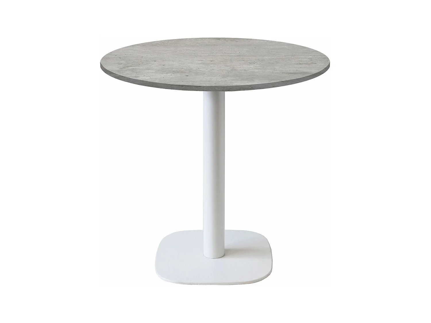 Table ronde Ø 70 cm - modèle Round pied blanc béton naturel