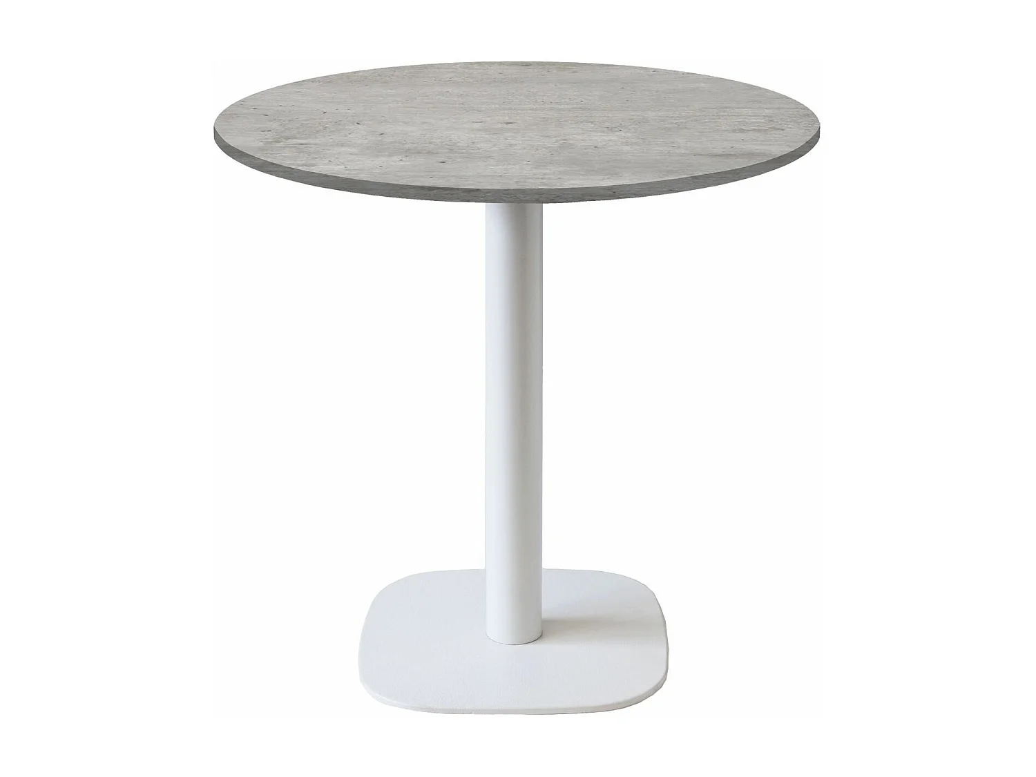 Table ronde Ø 70 cm - modèle Round pied blanc béton naturel