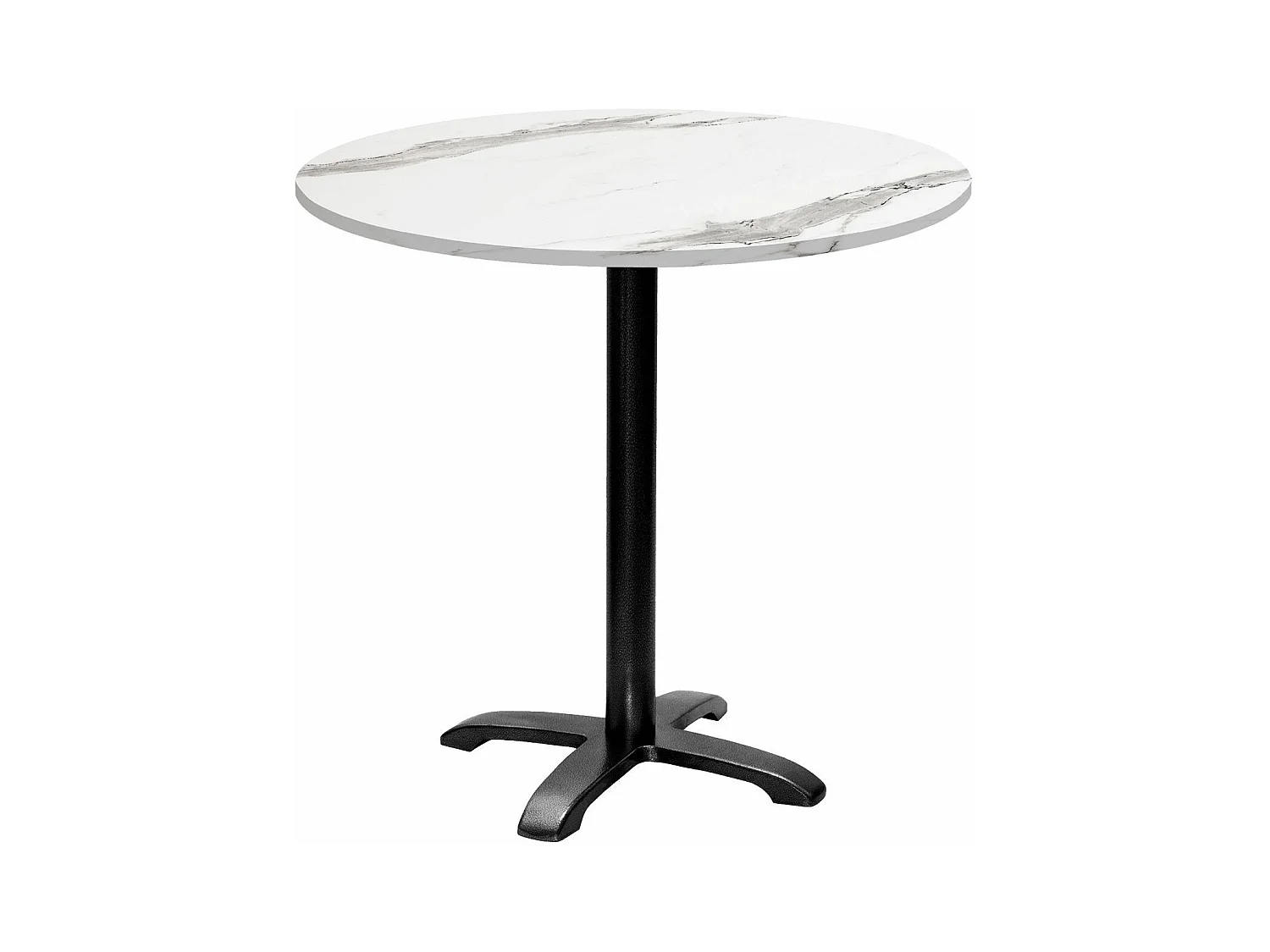 Table ronde Ø 80 cm - modèle Bazila marbre blanc