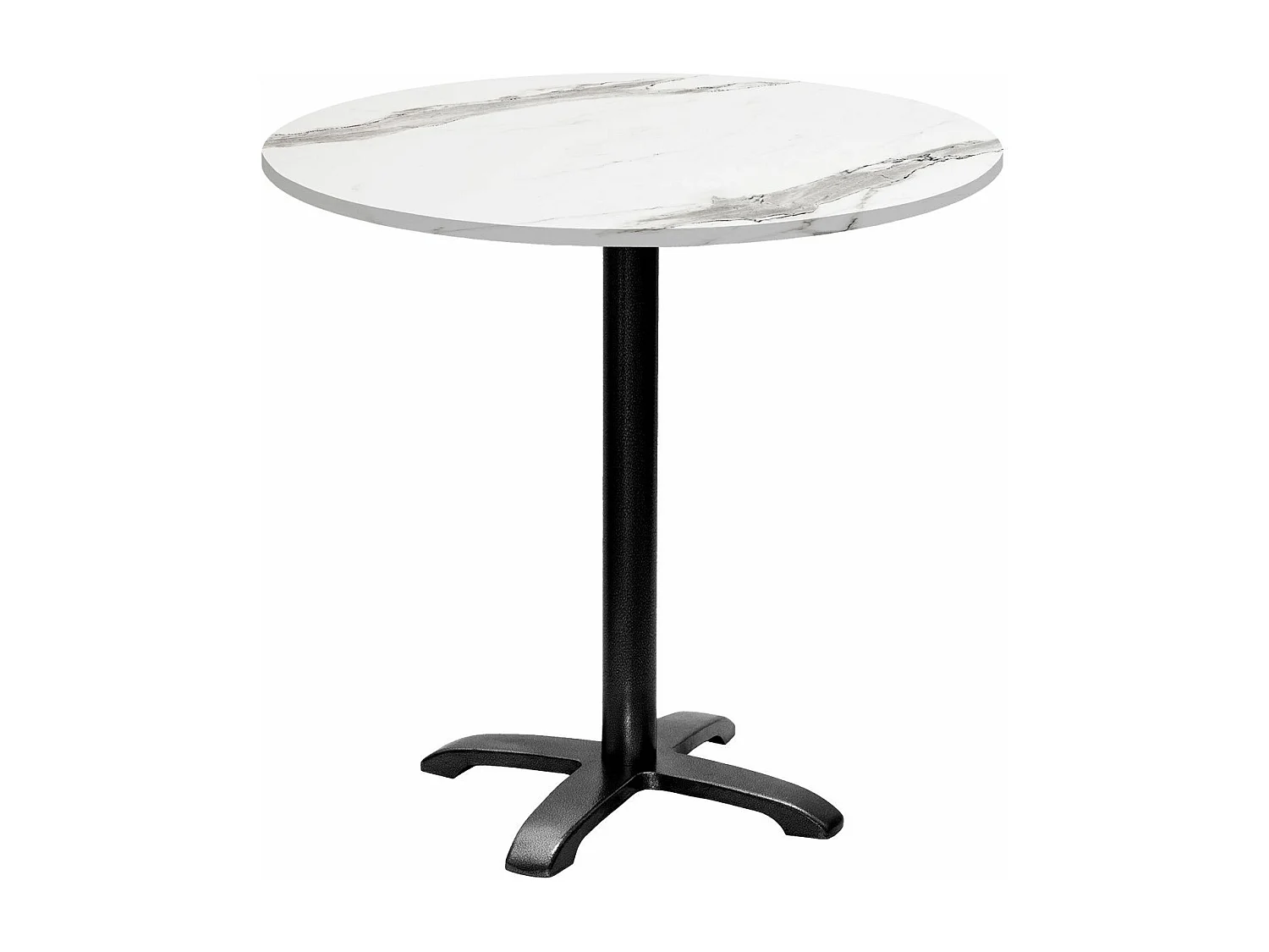Table ronde Ø 80 cm - modèle Bazila marbre blanc