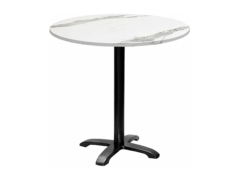 Table ronde Ø 80 cm - modèle Bazila marbre blanc
