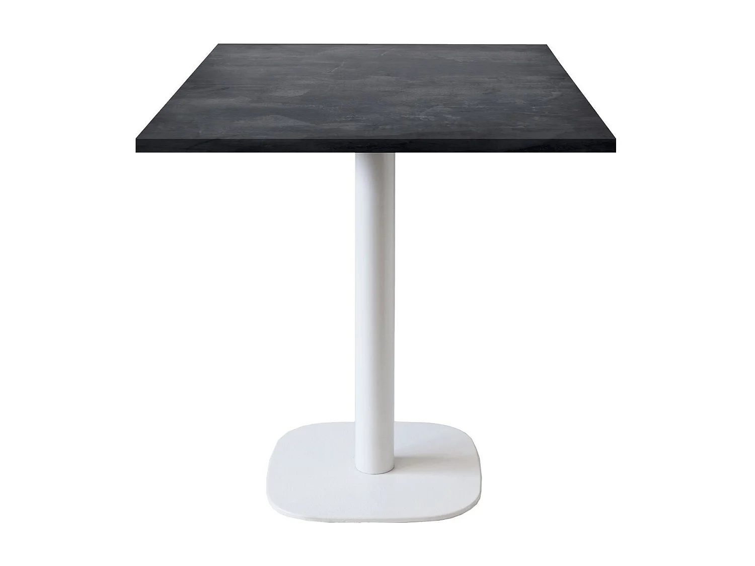 Table 70 x 70 cm - modèle Round pied blanc ardoise métallisée