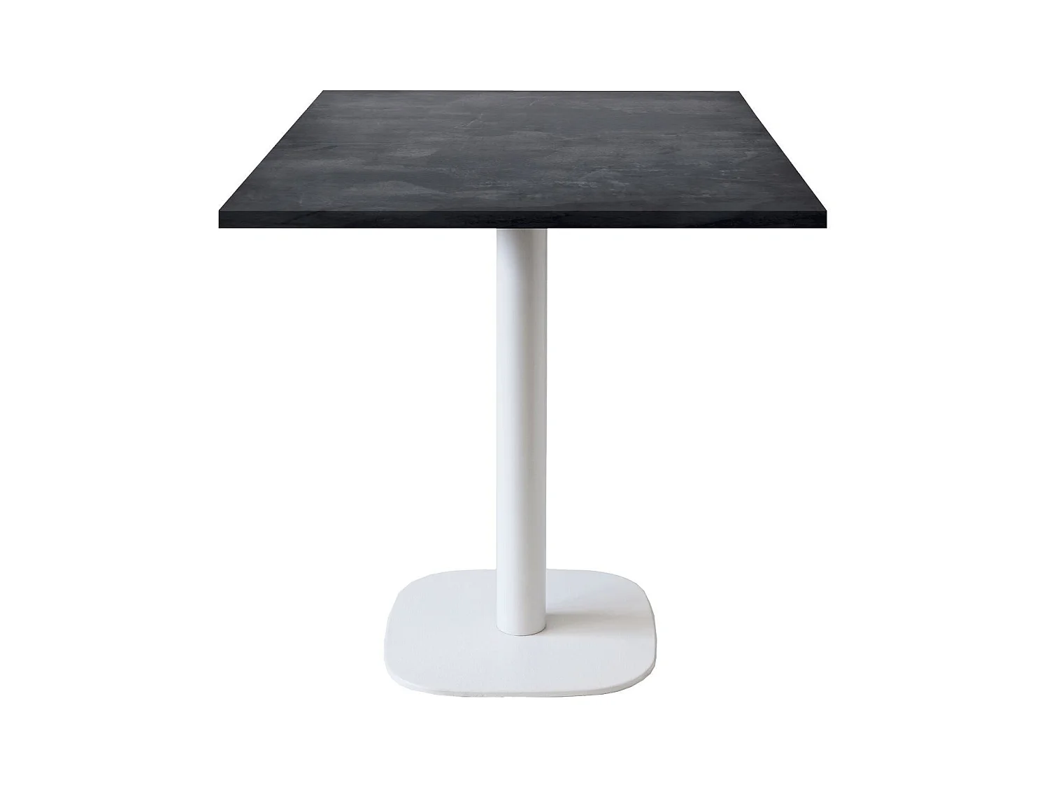 Table 70 x 70 cm - modèle Round pied blanc ardoise métallisée