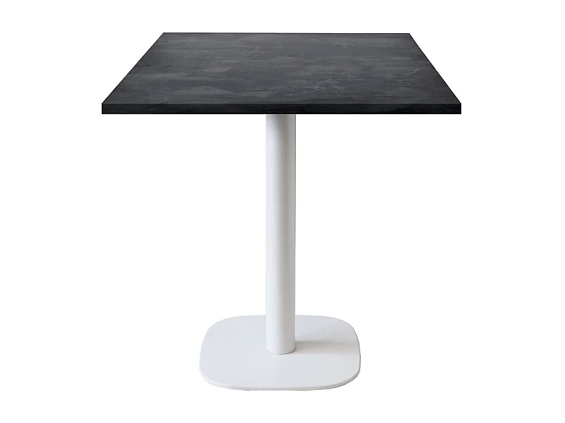 Table 70 x 70 cm - modèle Round pied blanc ardoise métallisée
