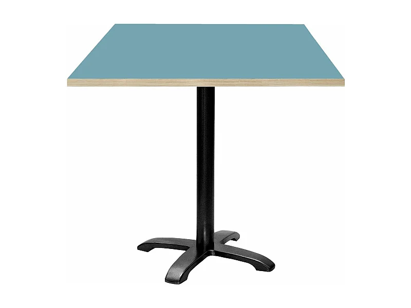 Table 70 x 70 cm - modèle Bazila bleu cèdre chants bois