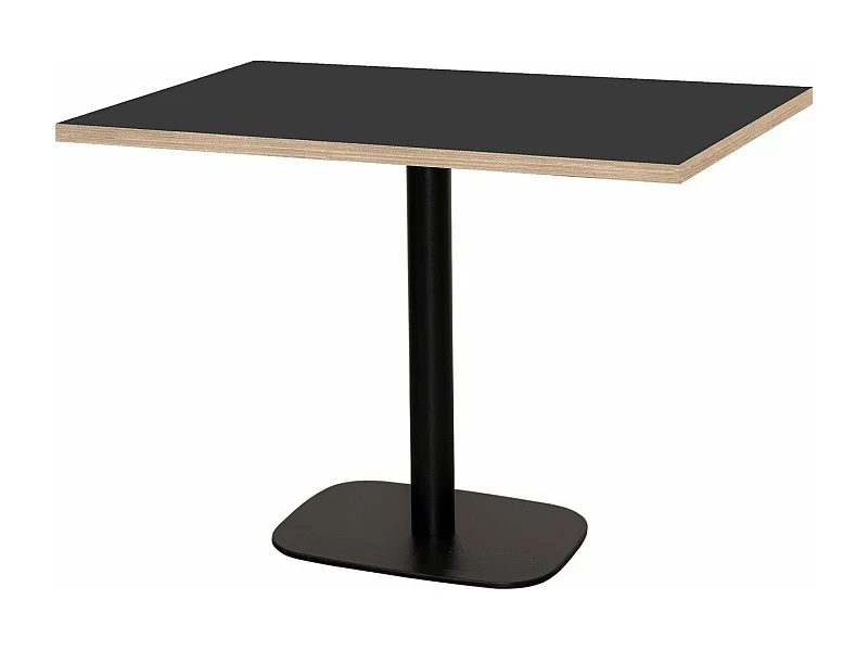 Table 120 x 70 cm - Round noir chants bois