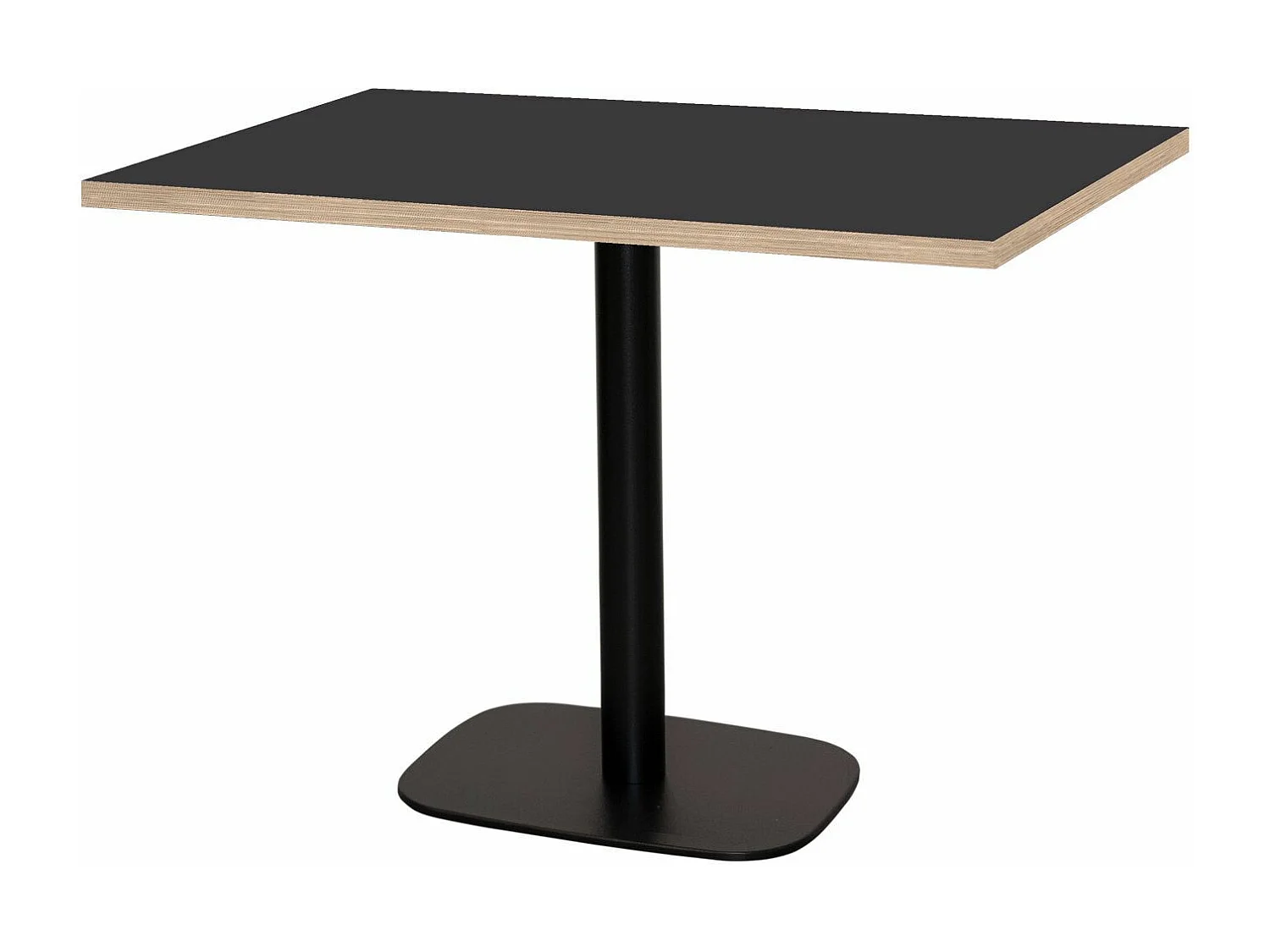 Table 120 x 70 cm - Round noir chants bois