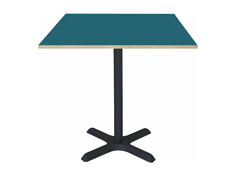 Table 70 x 70 cm - modèle Dina bleu chants bois