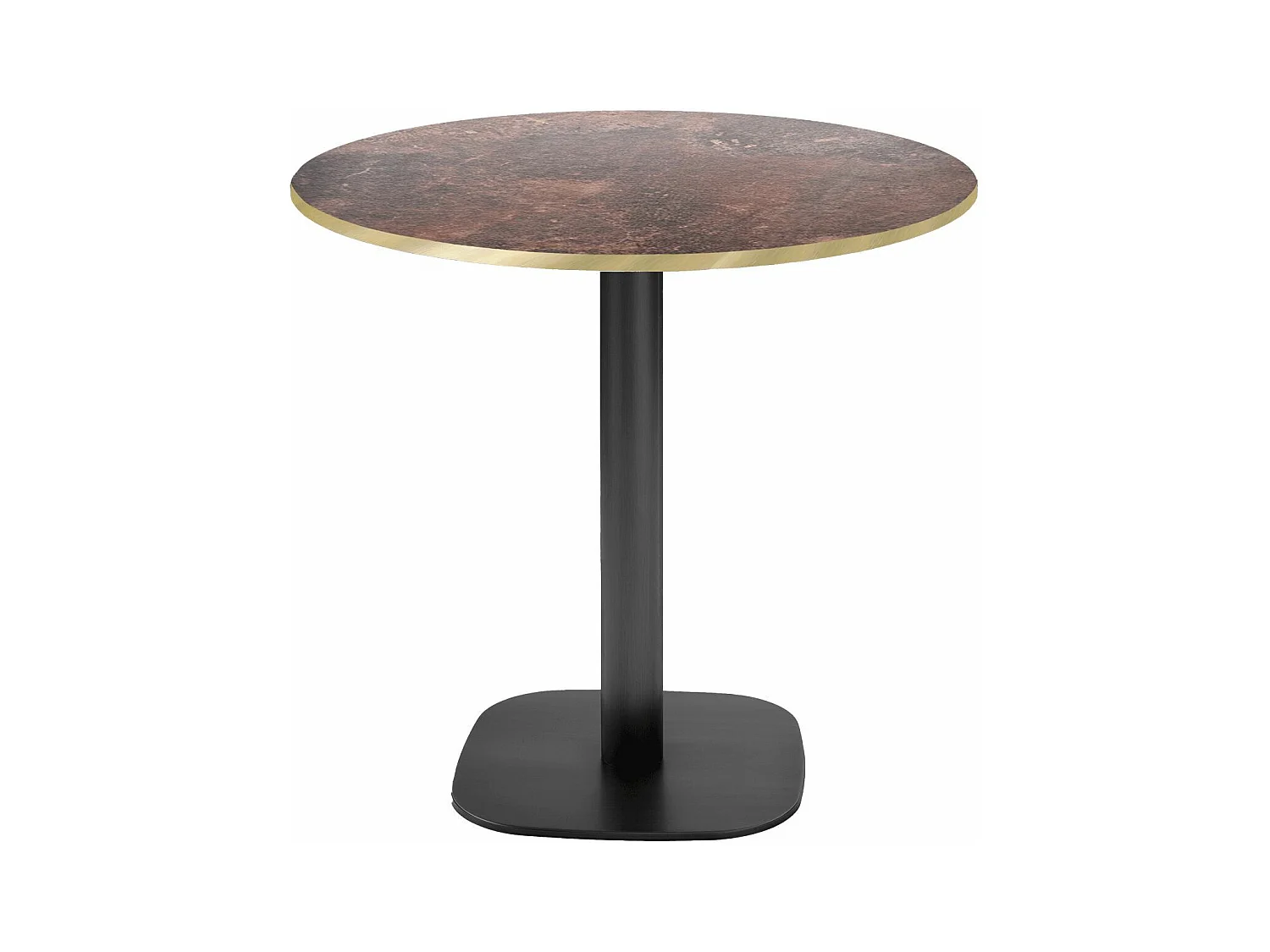 Table ronde Ø 70 cm - modèle Round rouille roc chants laiton