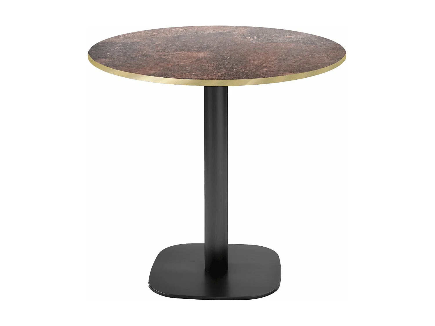 Table ronde Ø 70 cm - modèle Round rouille roc chants laiton