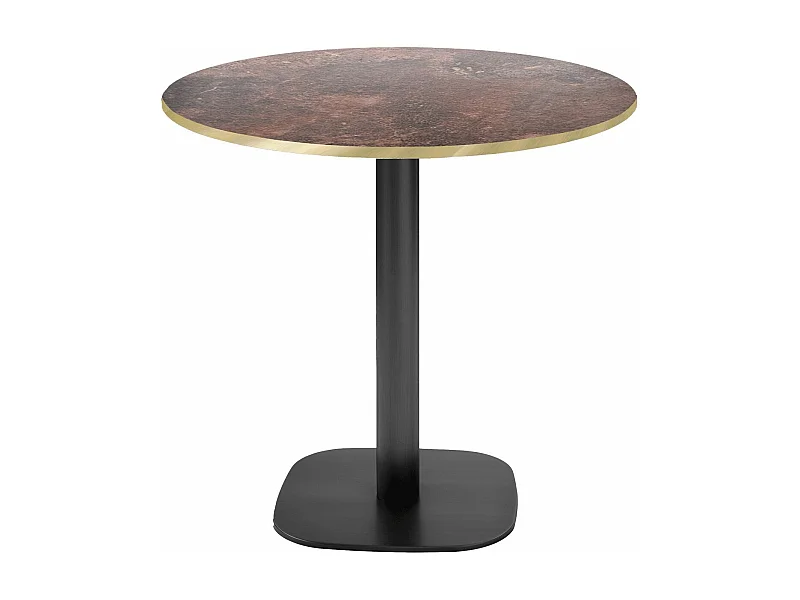 Table ronde Ø 70 cm - modèle Round rouille roc chants laiton