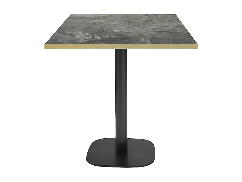 Table 70 x 70 cm - modèle Round pierre métallisée chants laiton