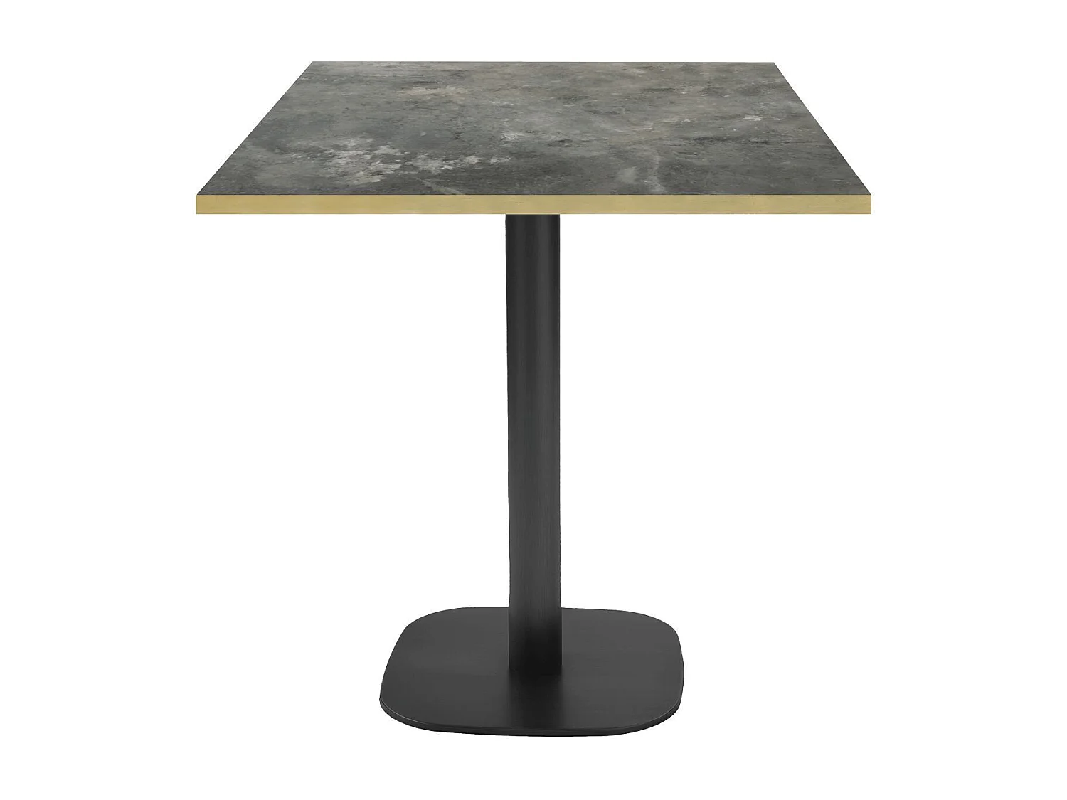 Table 70 x 70 cm - modèle Round pierre métallisée chants laiton