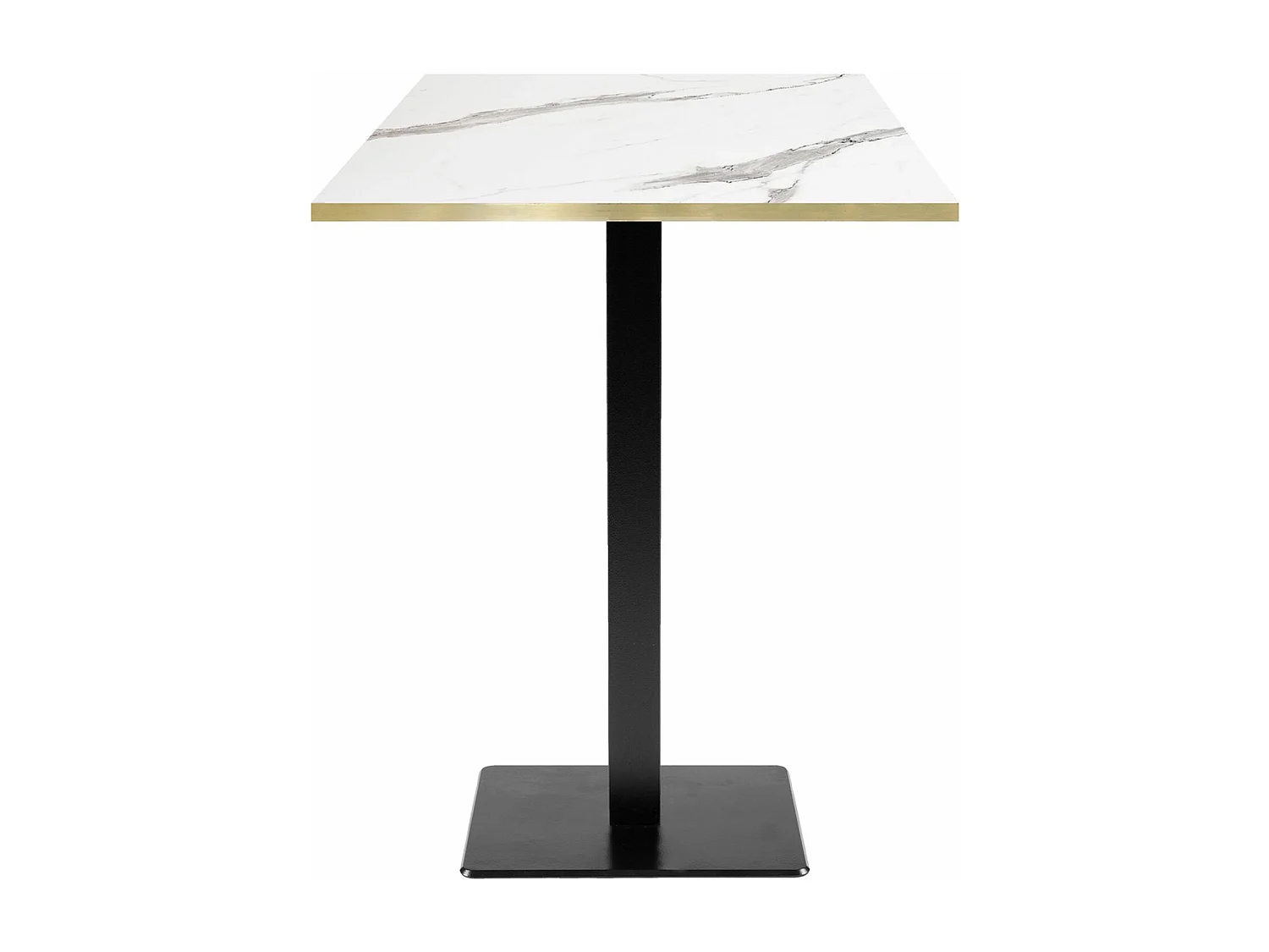 Mange-debout 60 x 60 cm - modèle Milan marbre blanc chants laiton