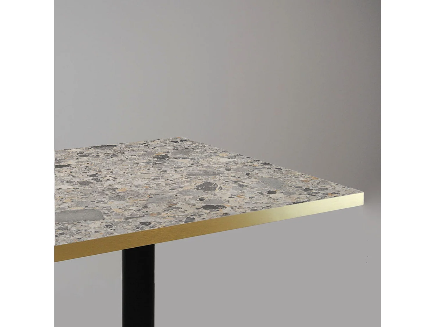 Mange-debout 60 x 60 cm - modèle Round terrazzo cepp chants laiton