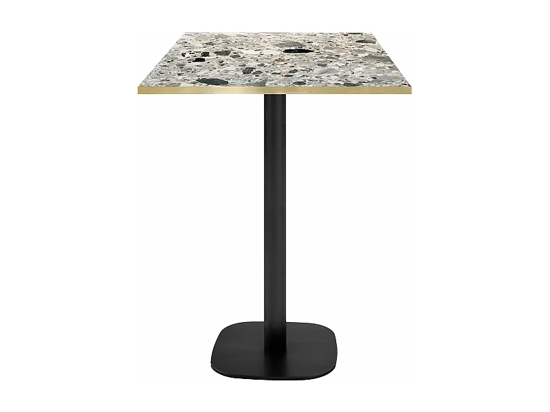 Mange-debout 60 x 60 cm - modèle Round terrazzo cepp chants laiton