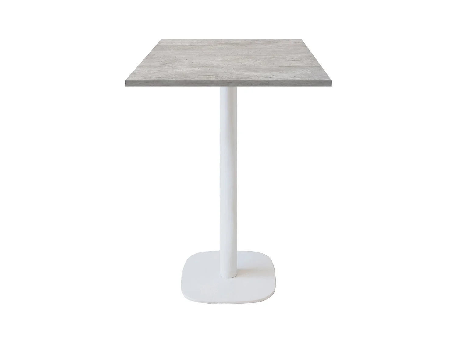 Mange-debout 60 x 60 cm - modèle Round pied blanc béton naturel