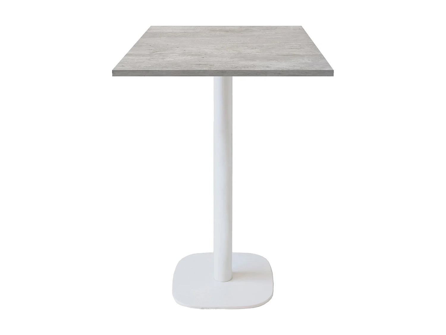 Mange-debout 60 x 60 cm - modèle Round pied blanc béton naturel