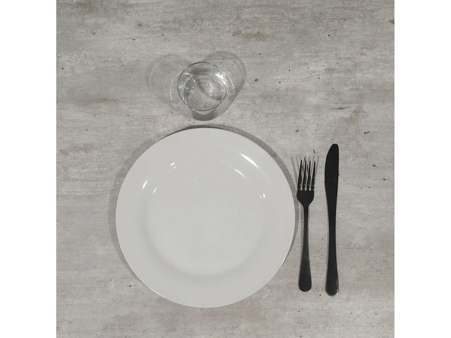 Mange-debout 60 x 60 cm - modèle Round pied blanc béton naturel