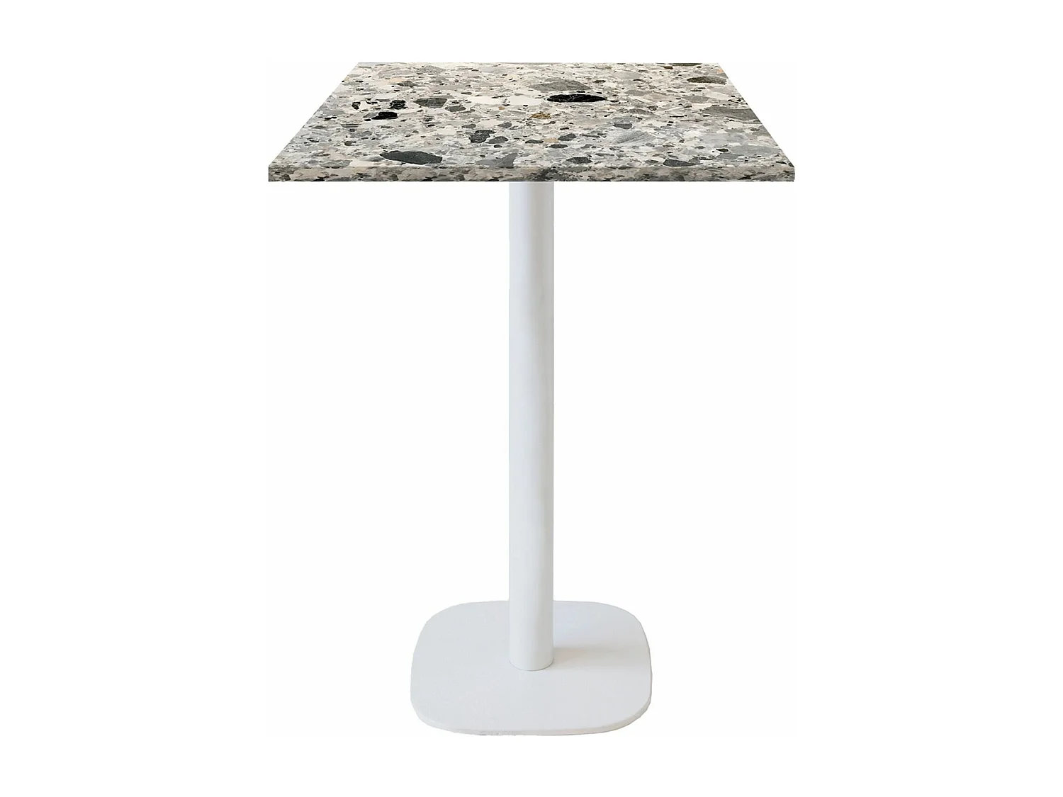 Mange-debout 60 x 60 cm - modèle Round pied blanc terrazzo cepp