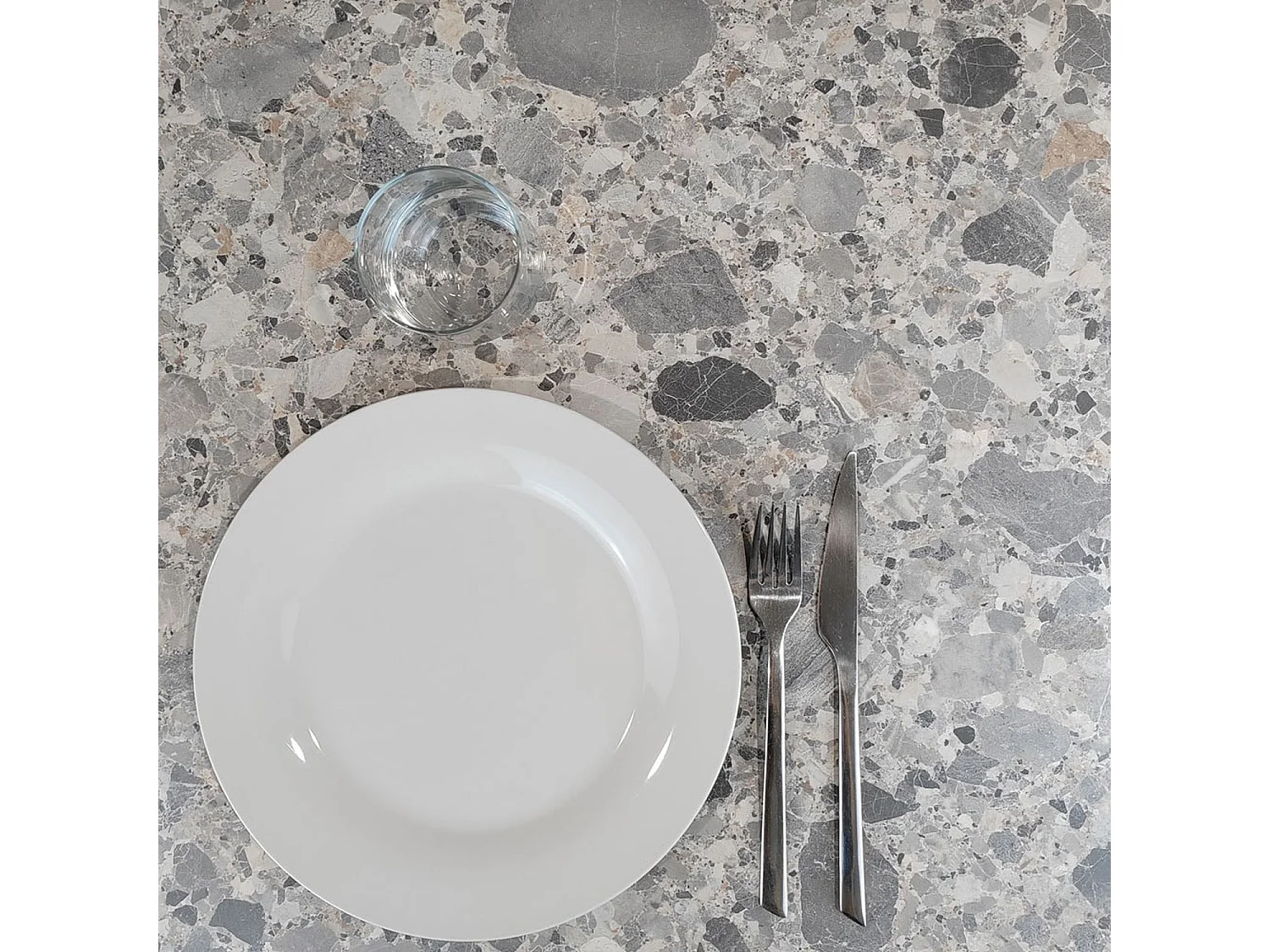 Mange-debout 60 x 60 cm - modèle Round pied blanc terrazzo cepp