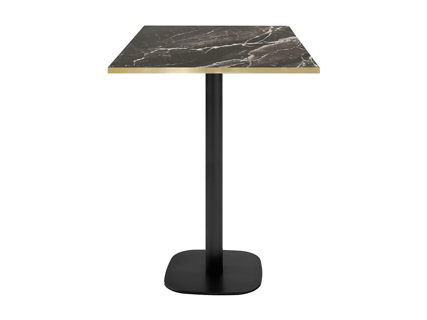 Mesa de bar 60 x 60 cm - Modelo redonda mármol royal con cantos de latón