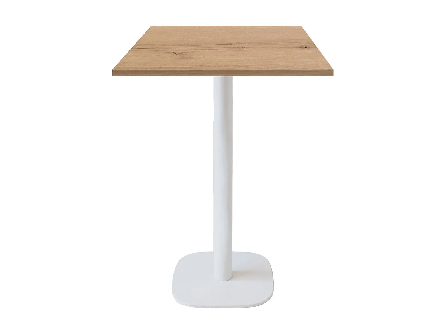 Mange-debout 60 x 60 cm - modèle Round pied blanc chêne delano