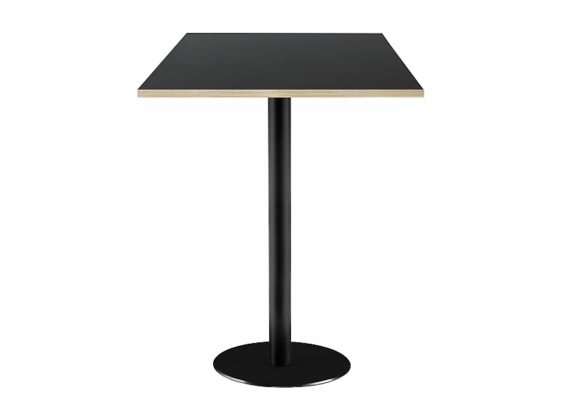 Mesa alta 60 x 60 cm - modelo Rome negra con bordes de madera