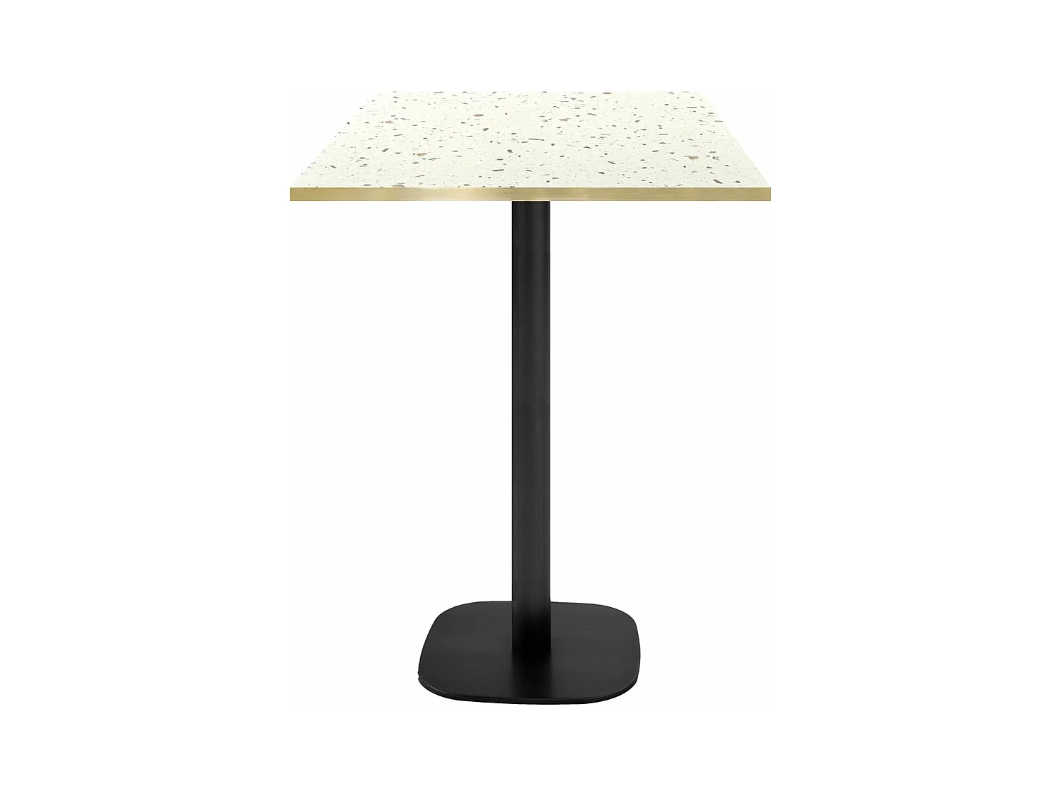 Mange-debout 60 x 60 cm - modèle Round terrazzo cassata chants laiton