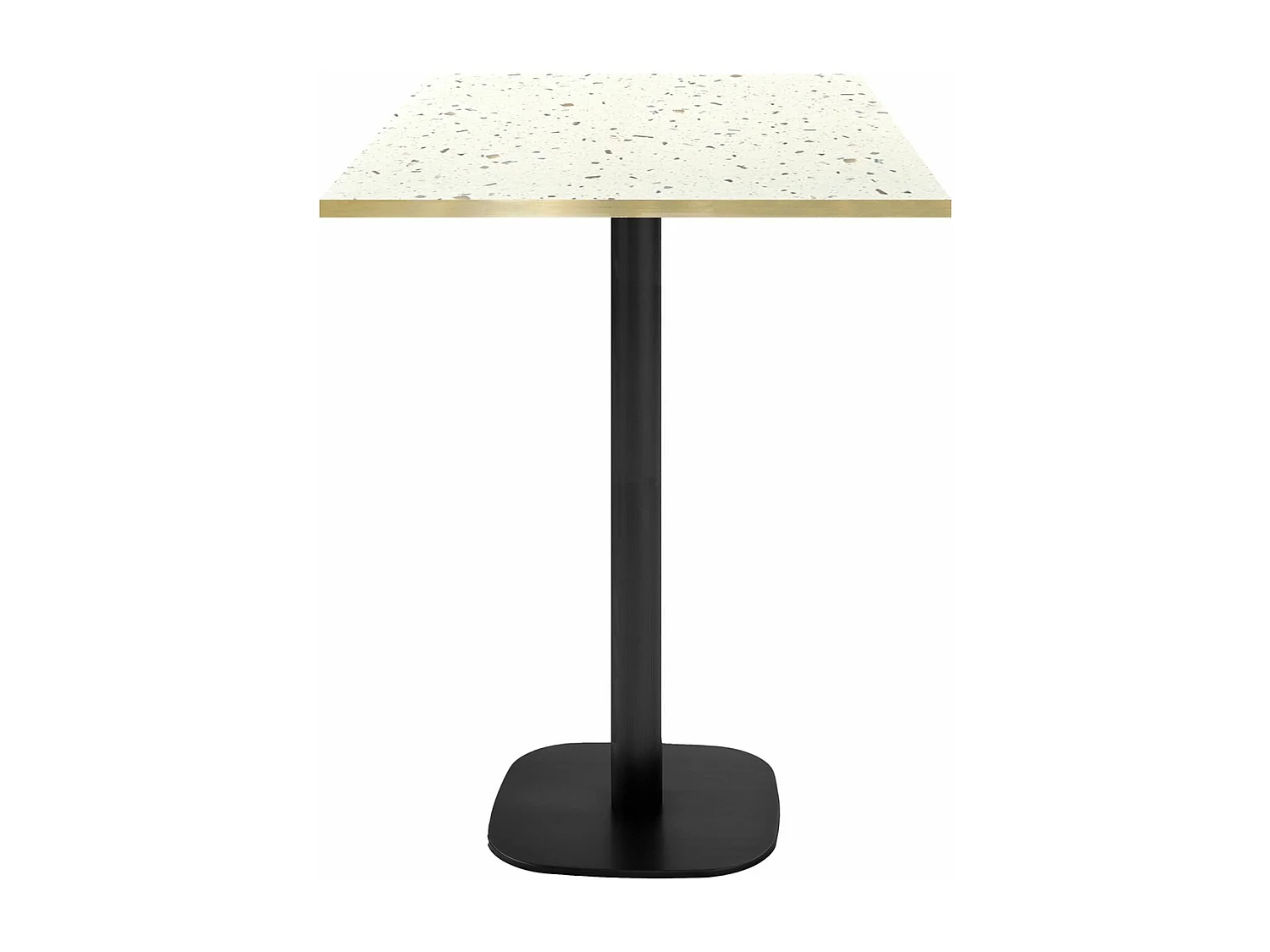 Mesa alta 60 x 60 cm - Modelo cassata de terrazo redonda con cantos de latón