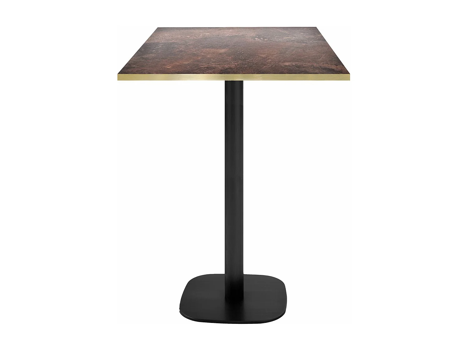 Mange-debout 60 x 60 cm - modèle Round rouille roc chants laiton