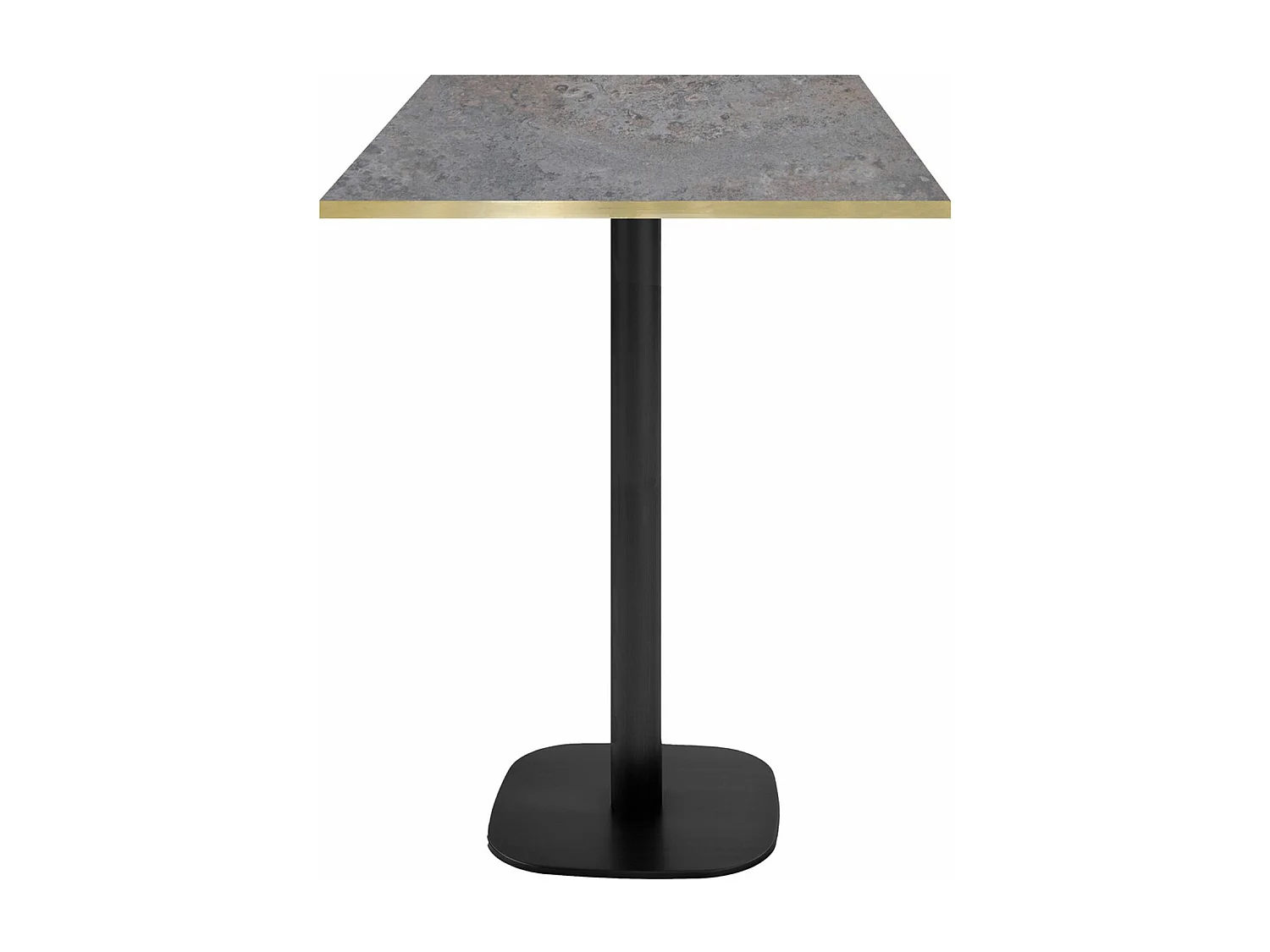 Mesa de bar 60 x 60 cm - Modelo cladeira redonda con cantos de latón