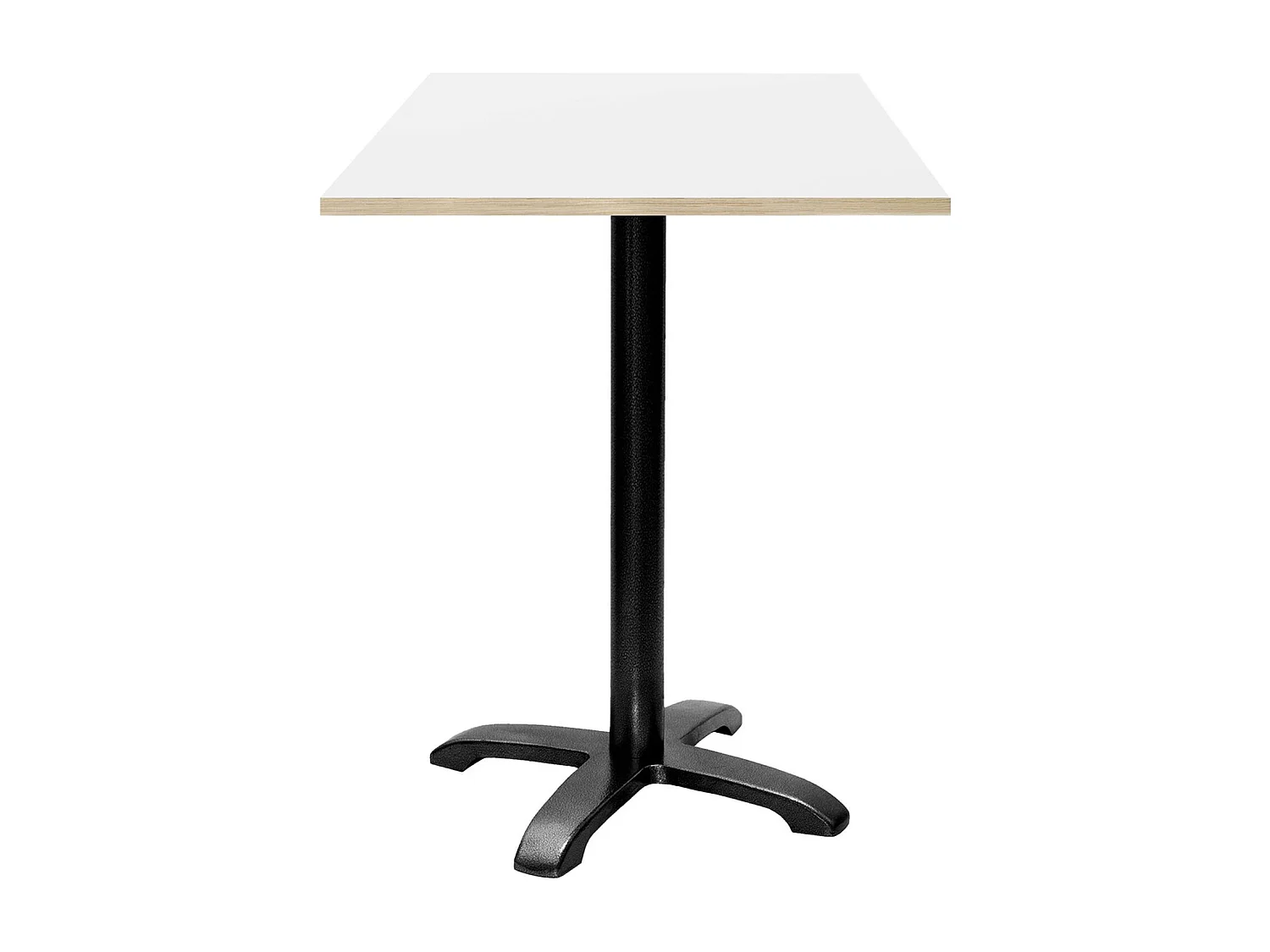 Mesa alta 60 x 60 cm - modelo Bazila cantos madera blanca