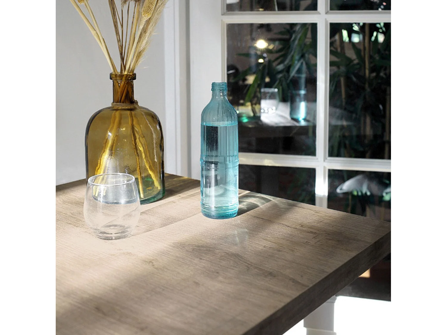 Mange-debout 60 x 60 cm - modèle Rome bois tanin naturel