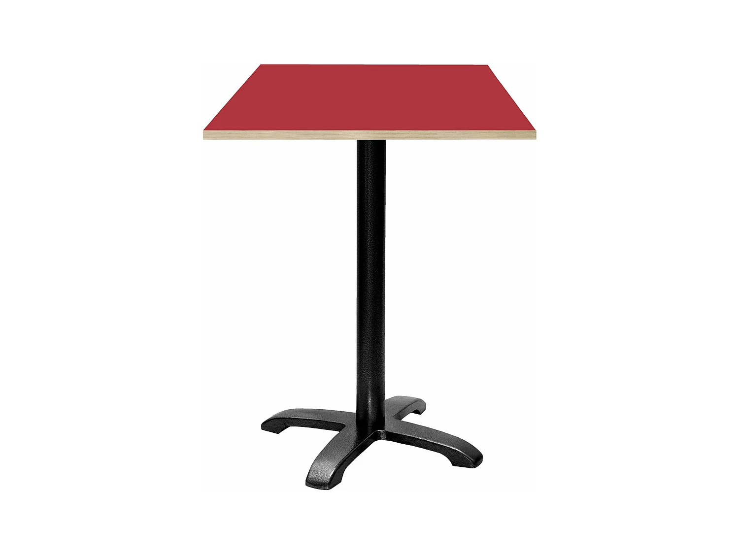 Mange-debout 60 x 60 cm - modèle Bazila rouge chants bois