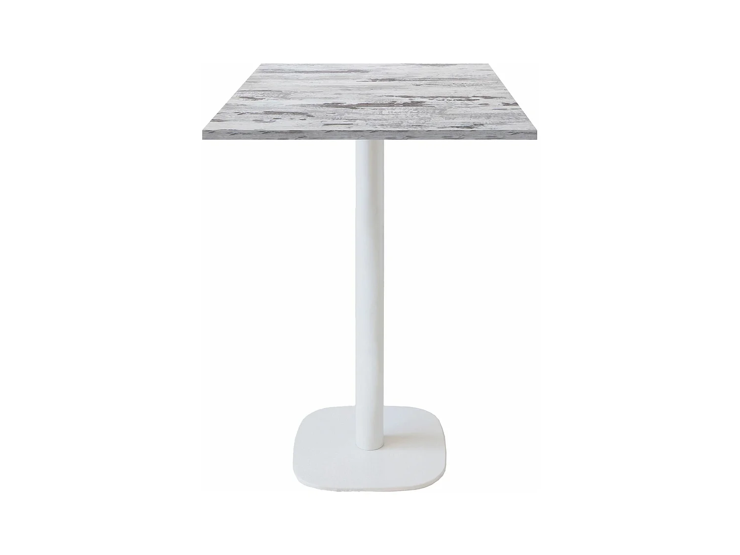 Mange-debout 60 x 60 cm - modèle Round pied blanc chêne Islande