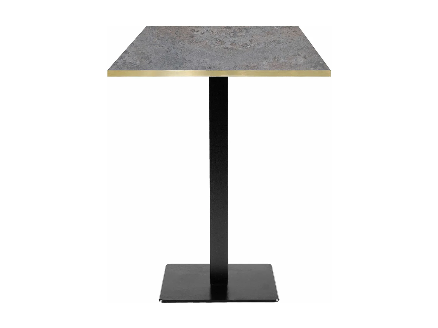 Mesa alta 60 x 60 cm - modelo Milan caldeira con cantos de latón