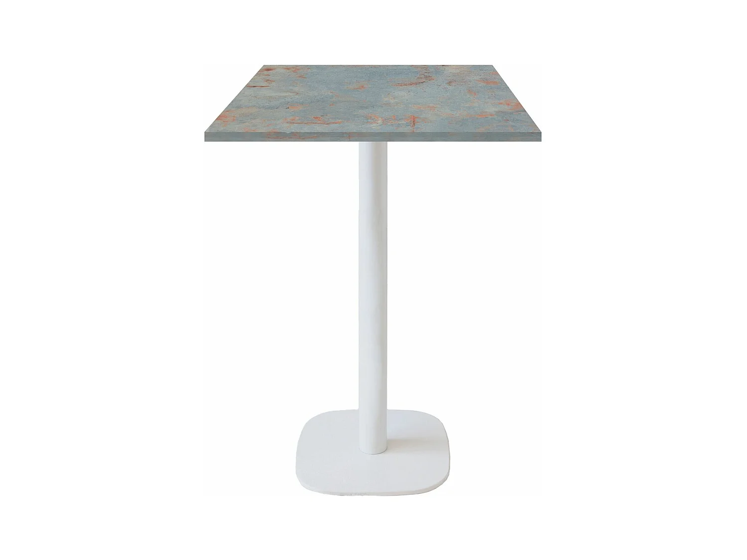 Mange-debout 60 x 60 cm - modèle Round pied blanc gris rouille