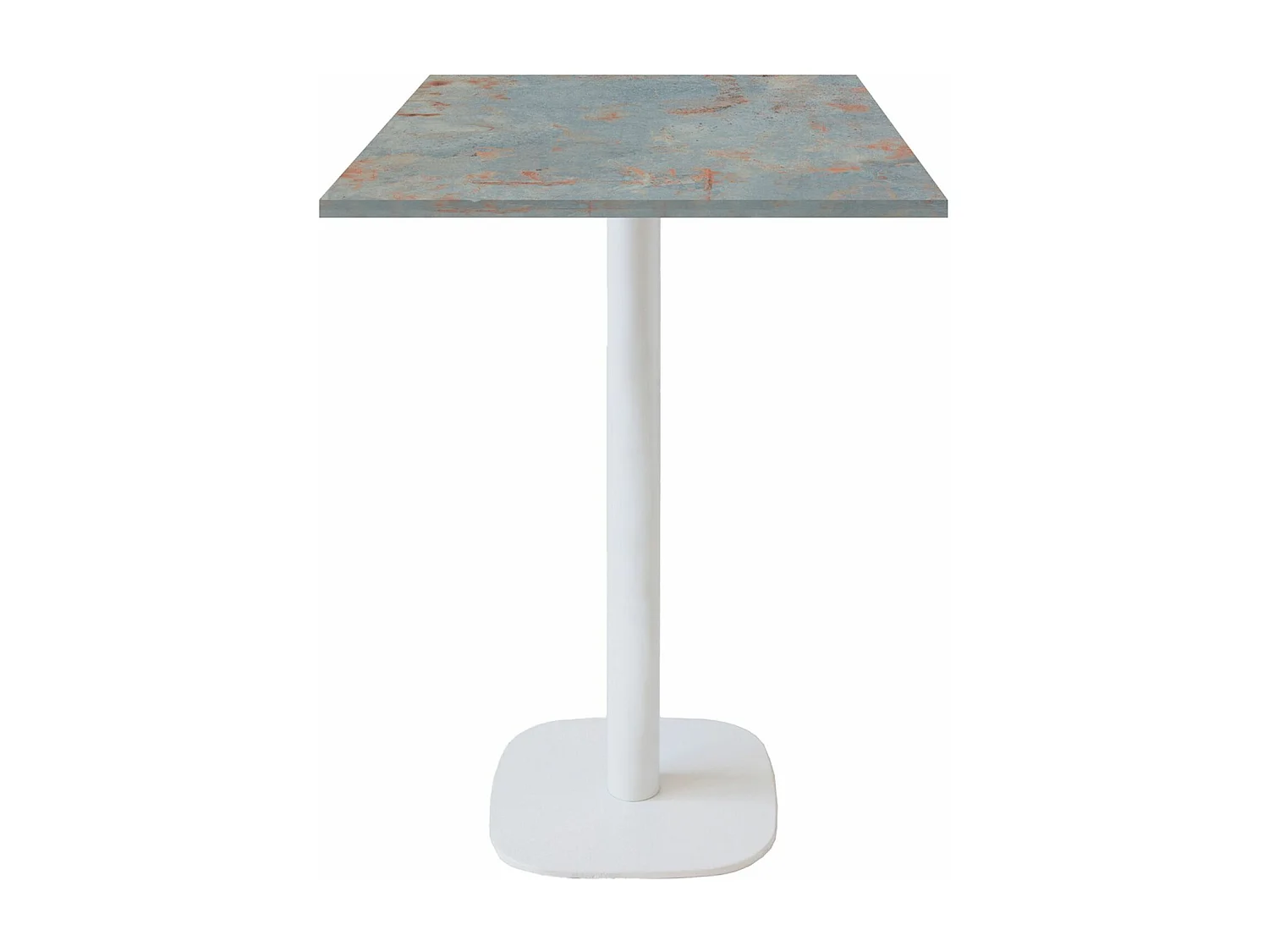 Mange-debout 60 x 60 cm - modèle Round pied blanc gris rouille