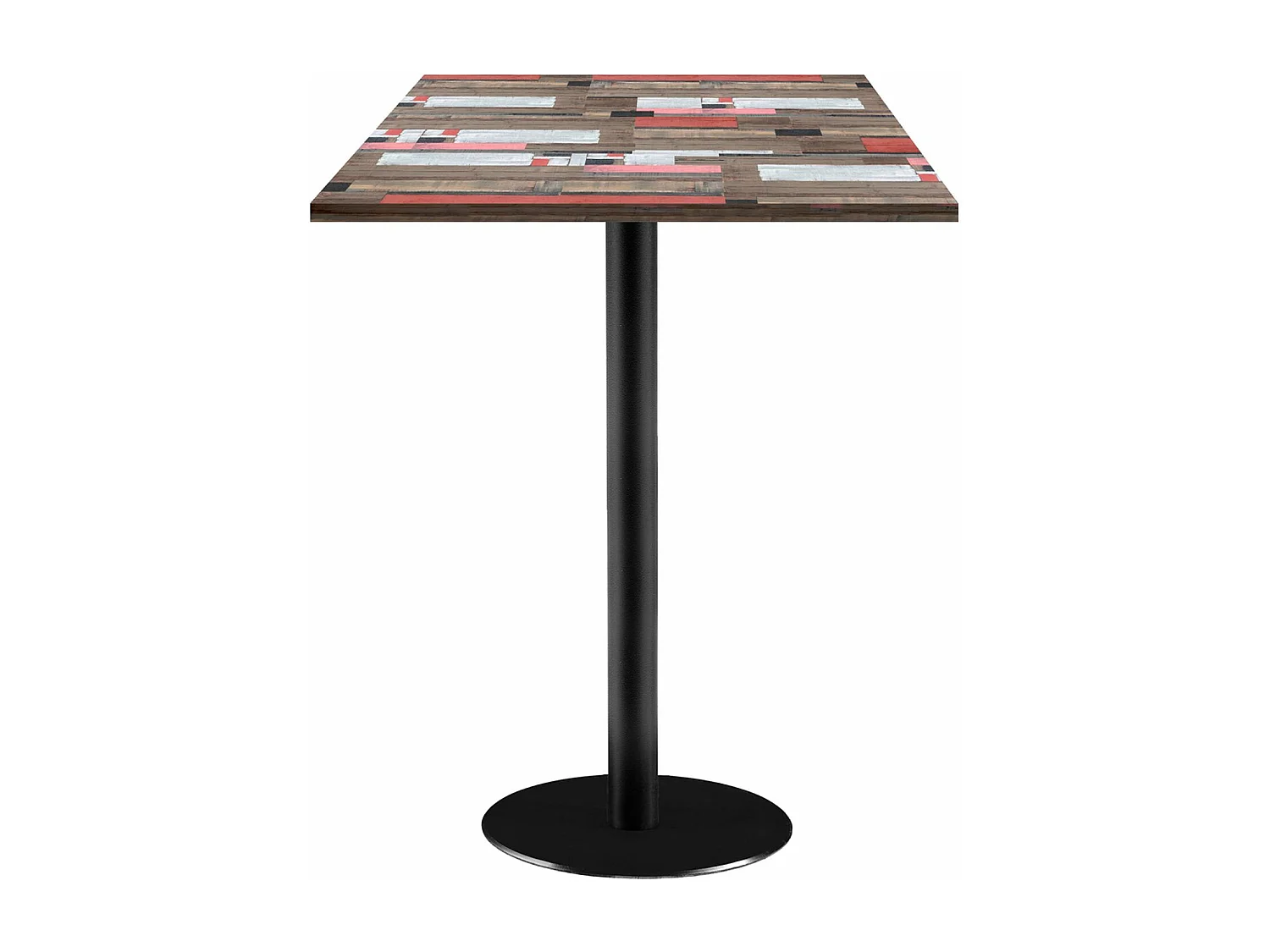 Mesa de pie 60 x 60 cm - modelo Roma madera roja